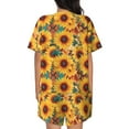 thumbnail image 6 of Balery Colorful Bohemian Sunflower Pattern Womens Pajama Sets 2 Piece Soft Short Sleeve Top and Shorts Sleepwear Round Neck Pjs Lounge Set with Pockets-4X-Large, 6 of 7