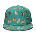 thumbnail image 2 of Flat Visor Hat with Artistic Dog Print - Adjustable Unisex Baseball Cap for Dog Enthusiasts, 2 of 5