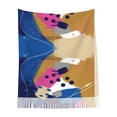 thumbnail image 2 of Foulard à Franges pour Femmes, Châle Long d'Hiver Abstrait Aquarelle, Léger et Chaud, 2 of 6