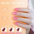 Gellen 2 Pcs 10ml No Wipe Gel Top Coat and Base Coat Kit Long Lasting
