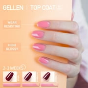 Gellen Gel Nail Polish, 2Pcs 10ml Gel Top and Base Coat, Soak Off Gel Polish No Wipe UV/LED Lamp Cure Clear Base Top Gel Kit Gifts for Women