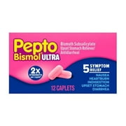 Pepto Bismol Ultra 5 Symptom Relief Caplets, 12 Ea