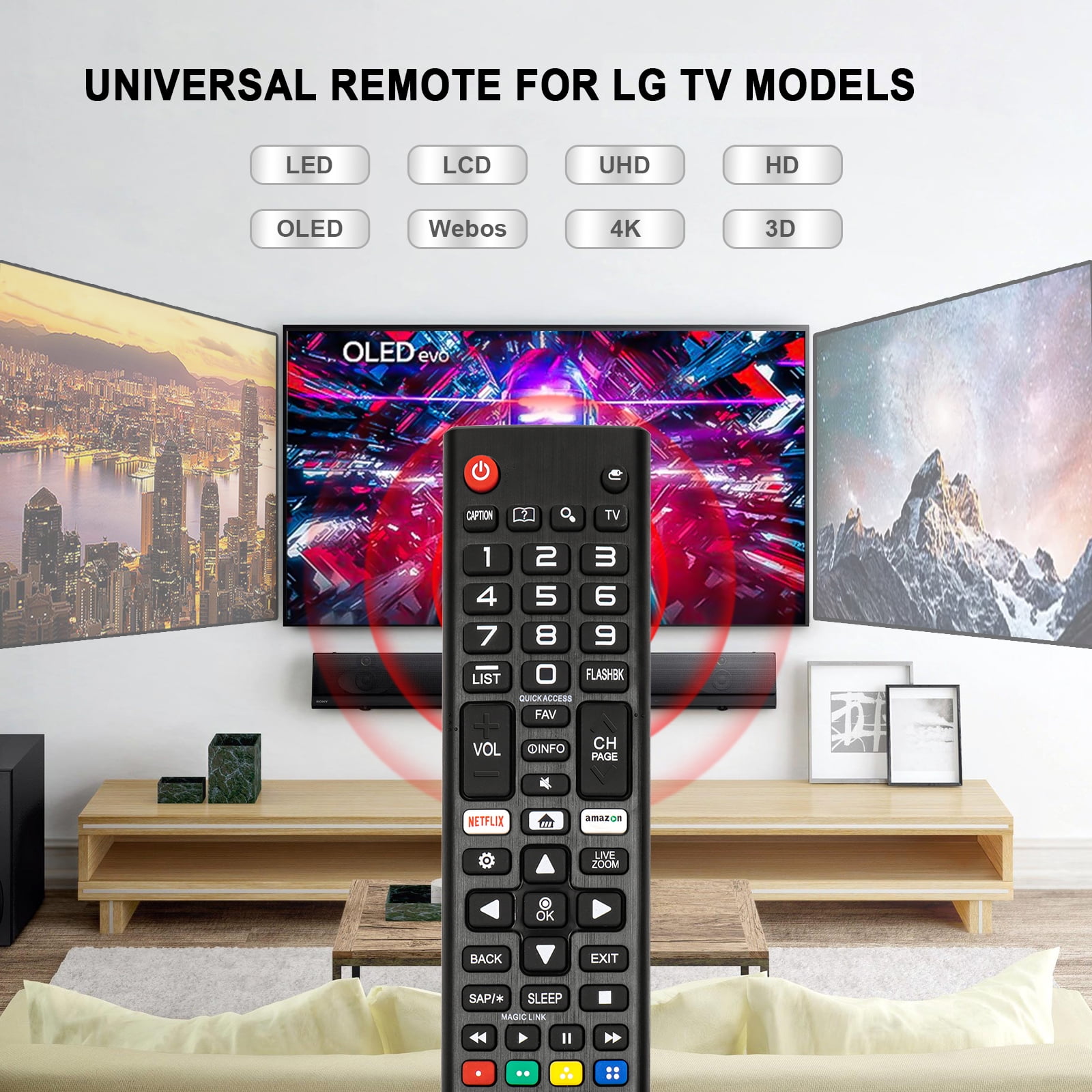 Universal Remote Control for LG TV Remote, Only Compatible with All Models for LG Brand