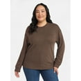 thumbnail image 2 of Time and Tru Women's and Women's Plus Crewneck Sweatshirt with Long Sleeves, Sizes XS-4X, 2 of 5