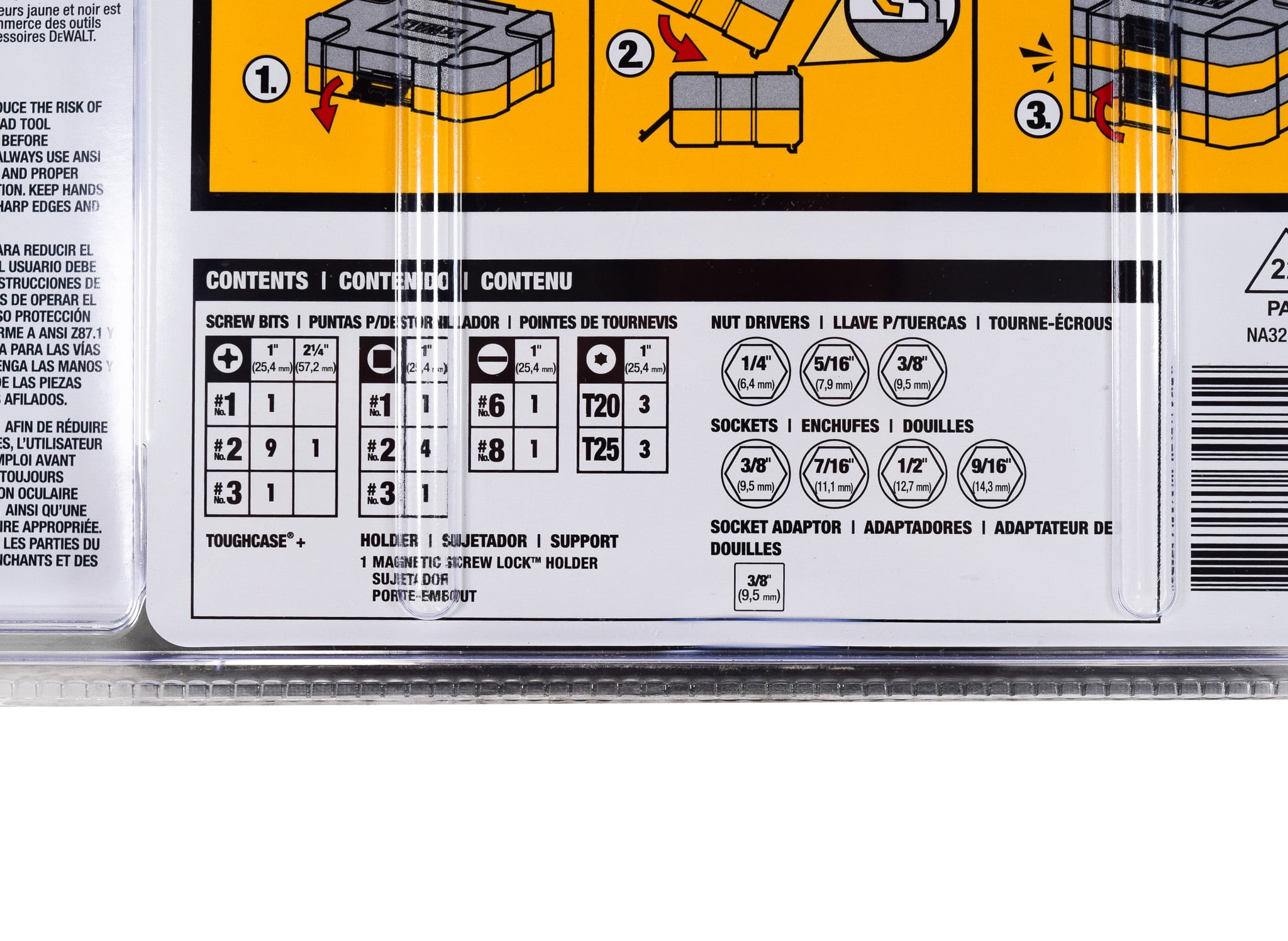 DEWALT FlexTorq Impact Ready 35-Piece Bit Set with ToughCase+ (DWA2T35IR) – Connectable Storage, CNC-Machined Bits, Magnetic Screw Lock