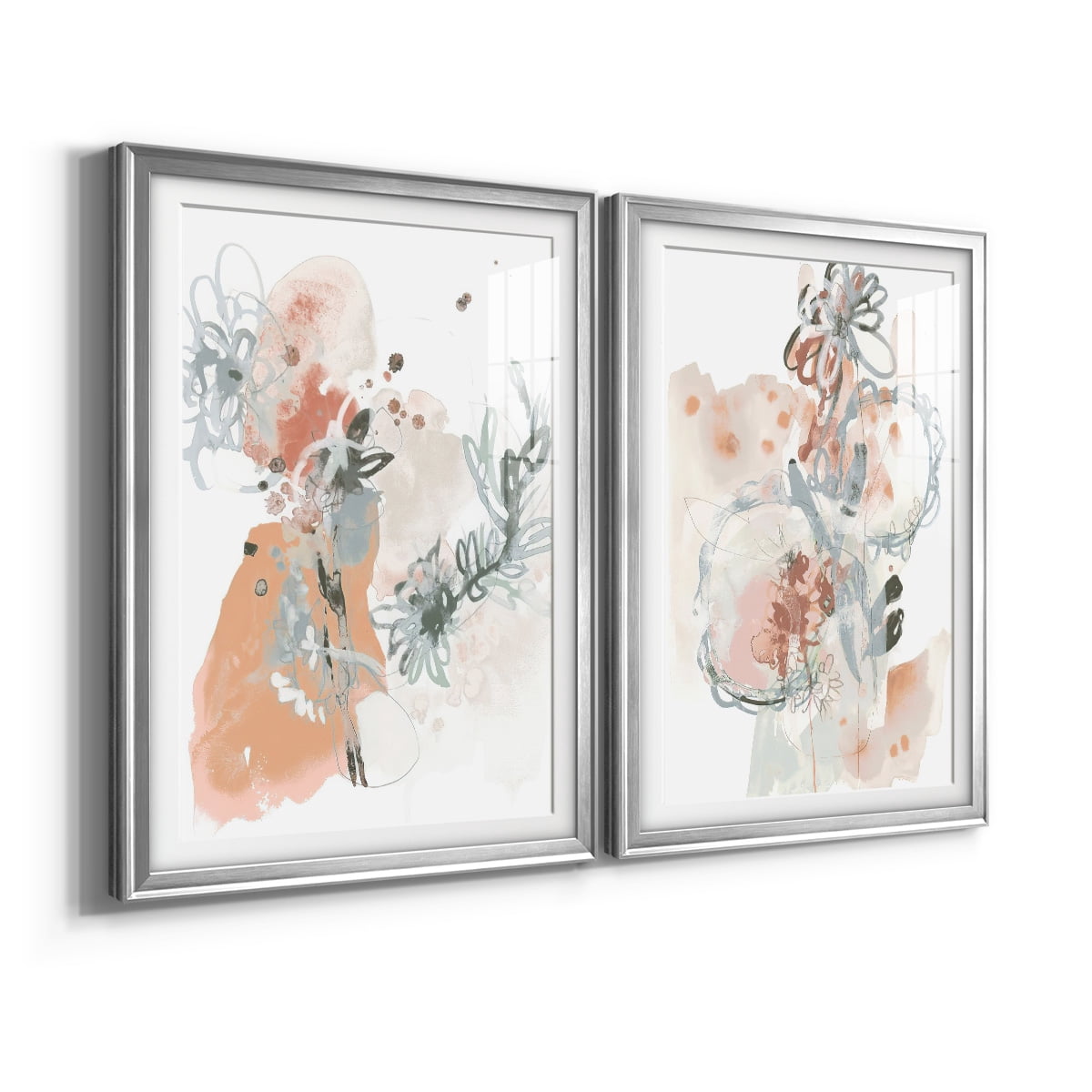 Wexford Home Petal Drift I Premium Framed Print, 22.5" x 30.5" - Ready to Hang, Silver (Set of 2)