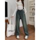 thumbnail image 4 of Pantalones vaqueros de pierna ancha Retro para mujer, Pantalones rectos de cintura alta, ajuste suelto versátil, efecto adelgazante, marca de moda, 4 of 5