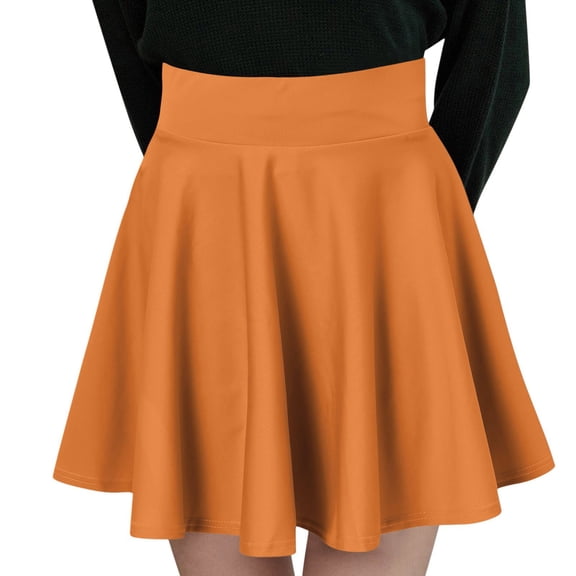 Women's Tennis Skirts Summer Women Fashion Casual Short Solid Half Pleated Glare Sun Skirt Yellow XL