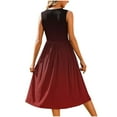 thumbnail image 4 of THDHVS Maxi Dresses for Women 2025,Women's Casual Dresses,Fashion Women's Casual Print Short Sleeve Round Neck Pocket Dress Wine 2XL, 4 of 6