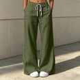 thumbnail image 2 of WERYOUNG Casual Loose Wide Leg Pants For Women Lightweight Long Trousers With Pockets Everyday Comfort Palazzo Pants For Women Breathable Bottom L, 2 of 6