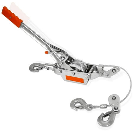 Along Power Puller 3 Hooks - 4 Ton Come-Along Winch Hand Cable Puller Hoist 2 Gear 3 Hooks 8,000 Lb