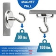 thumbnail image 3 of Strong Magnetic Hooks, 100 lb Magnetic Hooks Heavy Duty for Hanging, Cruise, Grill, Fridge, Kitchen, Office, Workplace- 4pack, 3 of 7