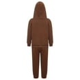 thumbnail image 2 of Zaldita Kids 2 Piece Sport Tracksuit Boys Girls Long Sleeve Drawstring Hoodie Sweatshirt with Jogger Coffee 100, 2 of 6