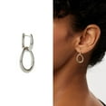 thumbnail image 7 of Faty-T Gold Earrings for Women Trendy 14K Gold Plated Double Hoop Dangle Earring Thin Minimalist Lightweight Dainty Drop Earrings Jewelry Gift for Her, 7 of 7