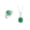 EMERALD, variant on Women's Sterling Silver Princess Diana Ring & Pendant Set. Gemstone & Diamonds, 9X7MM Emerald May Birthstone. 2 PC Perfectly Matched Jewelry. Friendship Ring Size 9