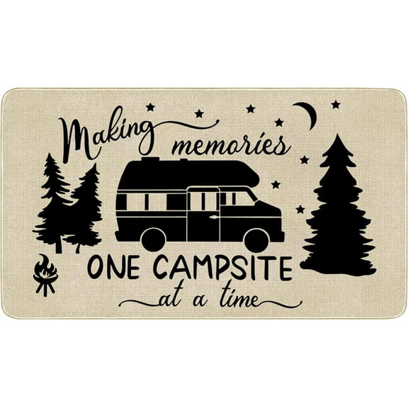 Camping Door Mat,Camper RV Entranc Decorative Welcome Doormat,Making Memories One Campsite at A Time Decoration Door Mat for Indoor/Outdoor Kitchen Rugs 17x30 inch