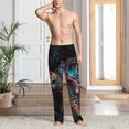 thumbnail image 2 of Naloa Colorful Plant Turtle A Pajama Pants Men, PJ Bottoms, Sleep & Lounge Pants-Small, 2 of 6