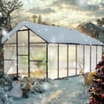 thumbnail image 6 of WUKHG 8x14FT Outdoor Greenhouse, Heavy-Duty Walk-in Greenhouse for Garden with Reinforced Aluminum Frame, UV-Resistant Polycarbonate Panels, All-Weather Greenhouse for Winter Planting, 6 of 10