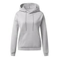 thumbnail image 3 of Gibobby Sudadera de mujer, Sudadera con Capucha Acanalada de Mezcla de algodón Marfil con Bolsillos adjuntos y cordón de Manga Larga Sudadera para Mujer(Gris,CH), 3 of 4