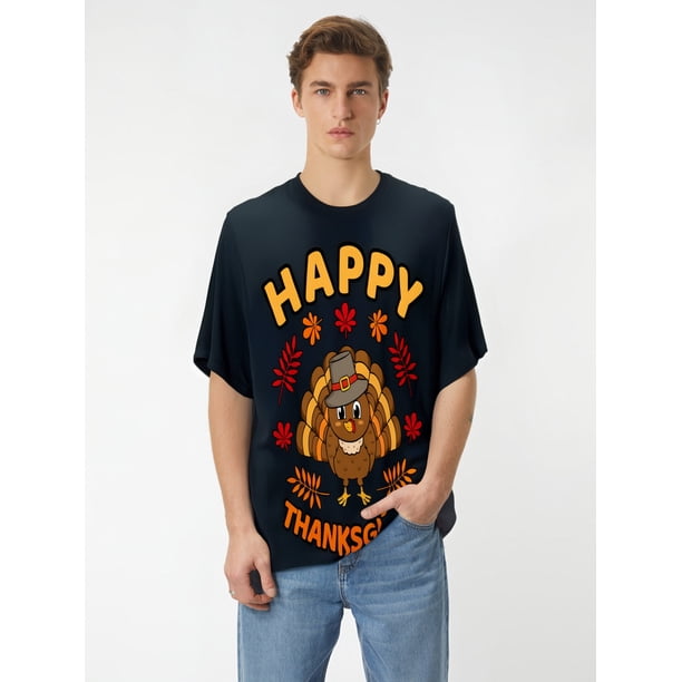 Happy Thanksgiving Funny Turkey Family Men Women Graphic T-Shirt Tee For Adult, Men, Women, Teen, Teenager, Adolescent, Youth