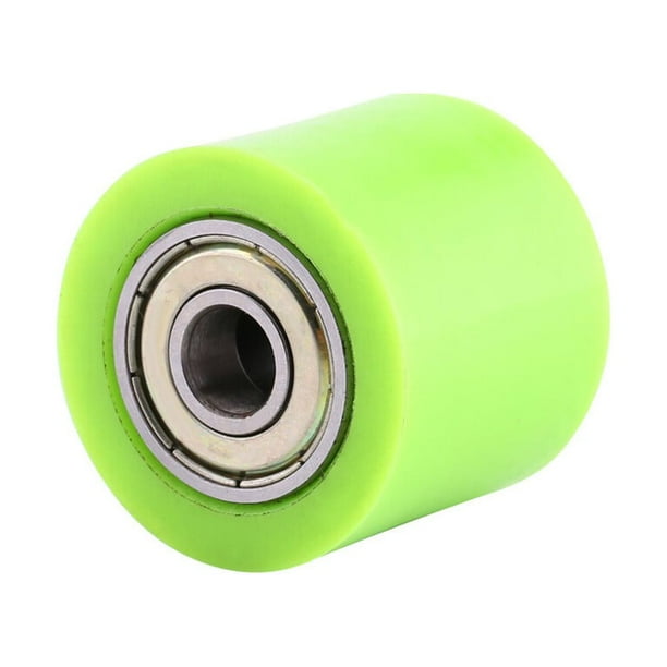 Guía de rueda tensora deslizante de rodillo de polea de cadena de transmisión de 10 mm para motocicleta de calle, color verde