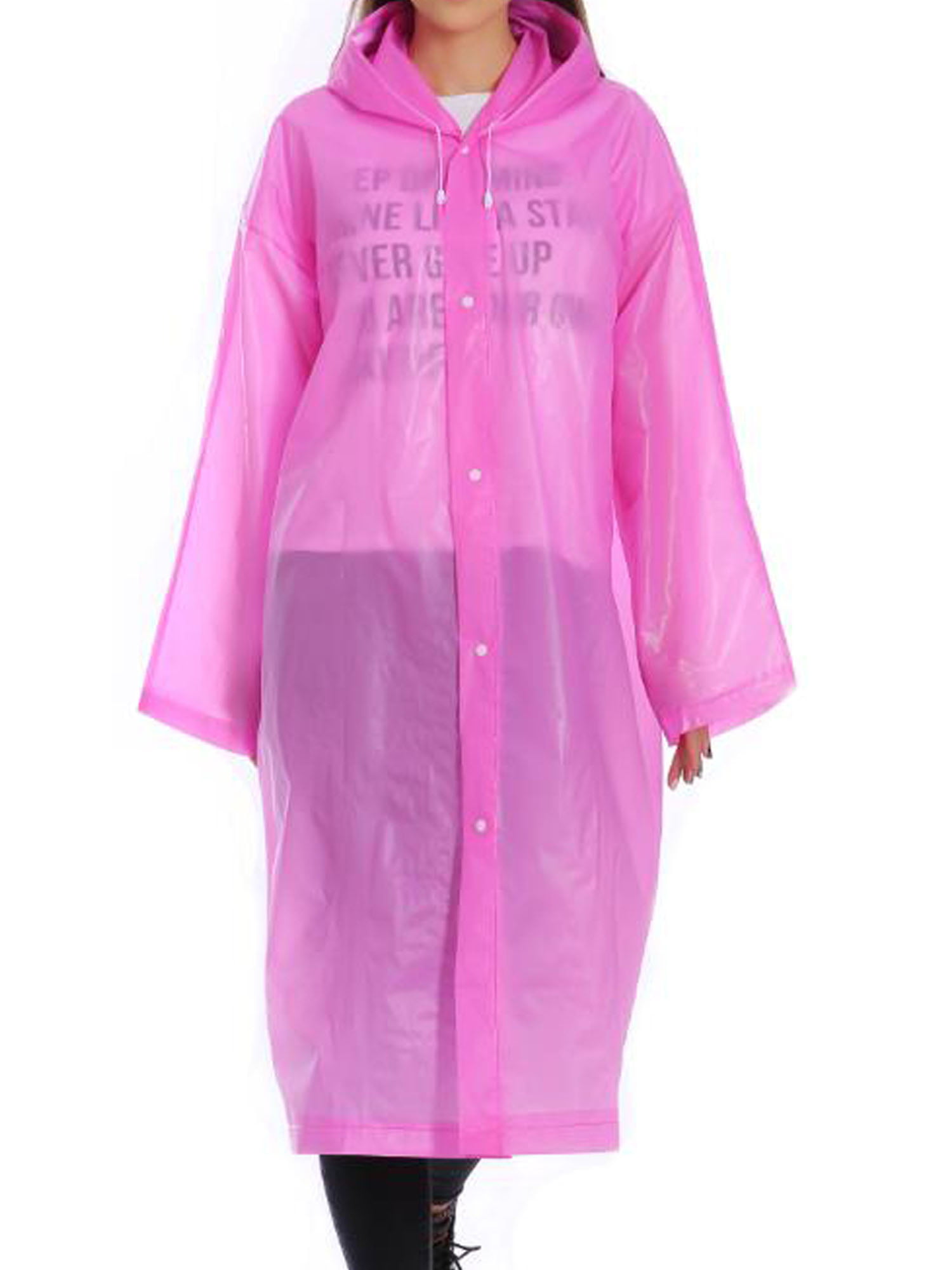 Men Women Waterproof Jacket PE Hooded Raincoat Rain Coat Poncho Rainwear