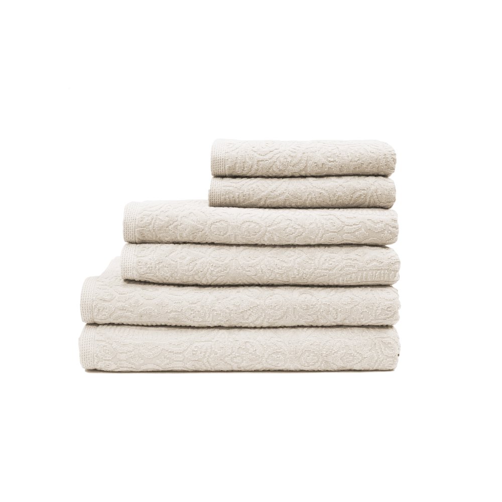 Portofino 6Piece 100 Cotton Velour Bath Towel Set in Ivory Walmart