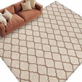 thumbnail image 2 of Beige Morocco Pattern Area Rug 5x7 FT, Non Slip Bedroom Throw Carpet, Modern Moroccan Geometric Abstract Art Washable Soft Floor Carpet Non-Shedding Rug for Dining Room Bedside Classroom Desk, 2 of 9