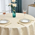 thumbnail image 7 of Romanstile Vinyl Tablecloth Round, Heavy Duty 100% Waterproof Table Cover Wipeable PU Table Cloths for Dining, Kitchen (Rose Beige, 60 inch), 7 of 7