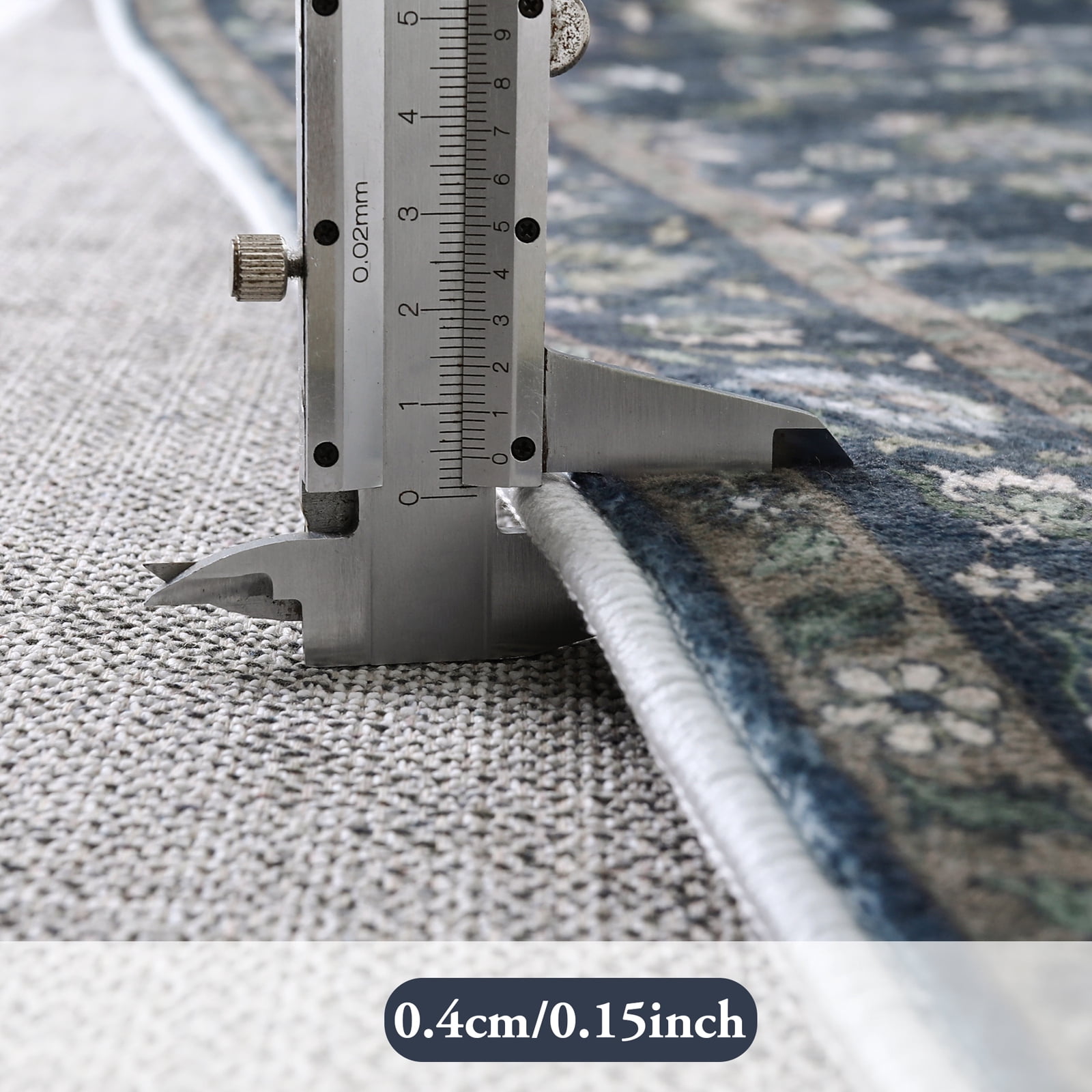 Lahome Decor Floral Area Rug 5x7, Machine Washable Rugs for Entryway, Non Slip Rug with Vintage Printed, Low Pile Carpet for Living Room Kitchen Bedroom Home, Blue