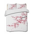 thumbnail image 2 of Pink Flower Twin XL Size Down Alternative Comforter, Lightweight Comforter Quilt Bedding Set with Pillow Shams Spring Summer Botanical Floral Branches All Seasons Bed Comforter Duvet Insert 68"x98", 2 of 7