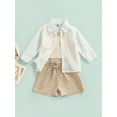 thumbnail image 2 of Caoirhny Toddler Girl 3Pcs Summer Outfits, Long Sleeve Sheer Shirt + Tank Tops + Shorts Set, 2 of 9