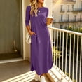 thumbnail image 6 of Bxsruta Womens Maxi Dress Long Sleeve Casual Loose T Shirt Dress with Pockets, 6 of 8