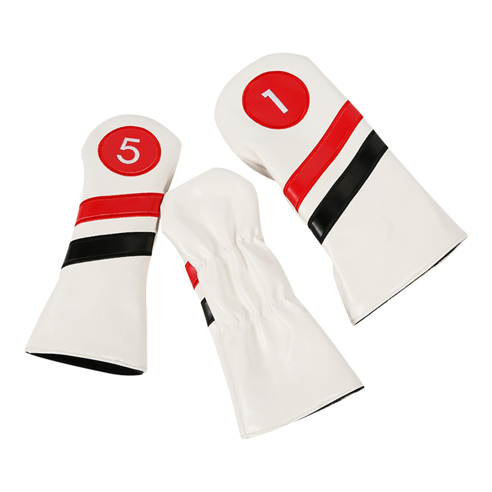3Pcs Golf Wood Headcover Fleece Lined Wear Resistant Golf Driver Head Covers