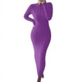 thumbnail image 2 of Baqcunre Autumn And Winter Sweater Fashion Long Sleeved Woolen Dress Maxi Dress Women'S Cocktail Dresses Party Dress For Women,Women Clothing Womens Dresses,Color Purple,Size M, 2 of 3