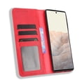 thumbnail image 4 of Compatible with Google Pixel 6 Case Magnetic Closure Vintage Pattern PU Leather Wallet Cover with Card Slots-Red, 4 of 5
