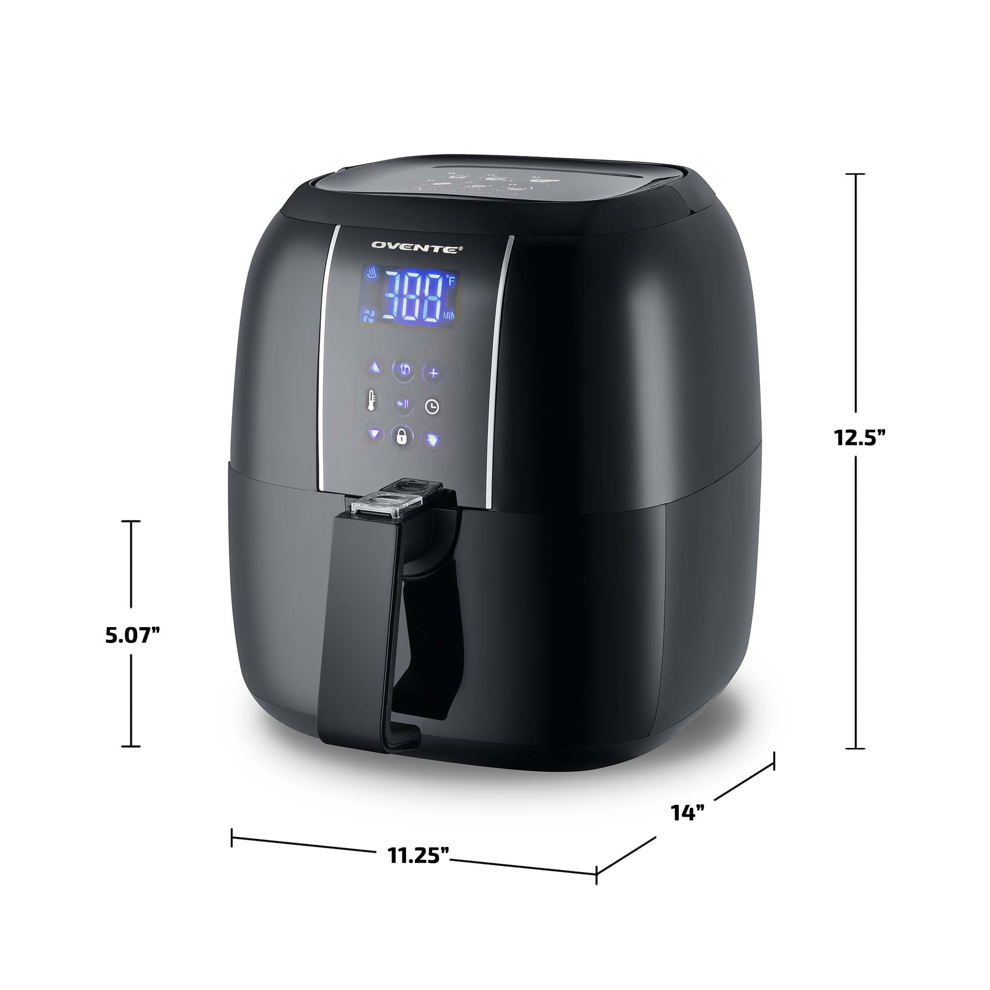 Ovente Digital Stainless Steel Multi-Function Air Fryer Oven Combo