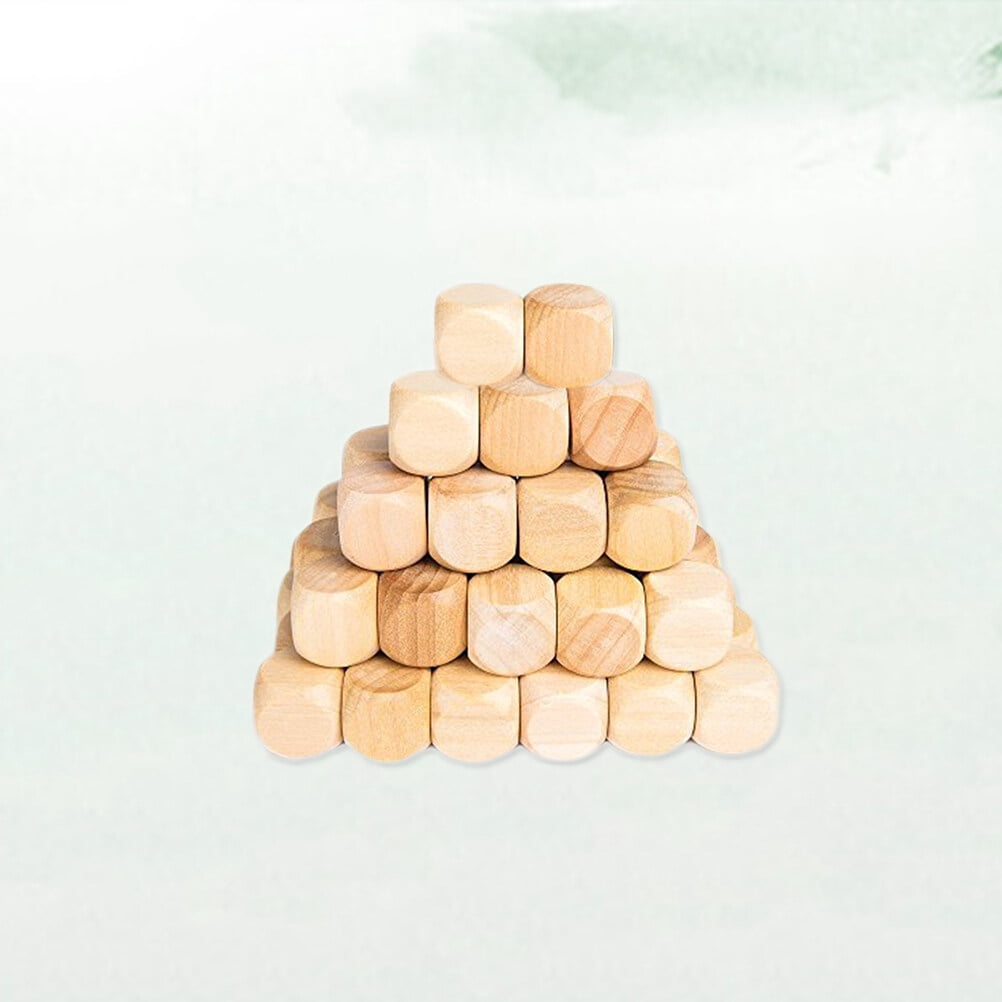 MRLESS 50 Pieces 6-Sided Unfinished Wooden Dice Cubes for Crafts, Painting, Educational Games and Projects