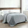 thumbnail image 5 of Home Soft Things Plain Faux Fur & Sherpa Backing Blanket-Silver Grey-86''x92'', 5 of 8