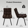 thumbnail image 3 of Sailvan Set of 4 Upholstered Dining Chairs, Swivel PU Leather  Kitchen Chairs with Backrest and Metal Legs, Double Layer Foam Dinner Table Chair for Living Room, Brown, 3 of 10