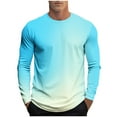 thumbnail image 2 of S-4X Plus Size T Shirts for Men Big & Tall Long Sleeve Crewneck Tshirts Shirt Mens Casual Gradient Printed Pullover Basic Athletic Workout Tees Tops, 2 of 5