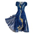 thumbnail image 2 of GYUJNB Robe Maxi d'Été pour Femmes Décontractée Boho Florale Col en V Manches Courtes Fendue Plage Longues Robes, Jaune, 2 of 4