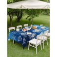thumbnail image 4 of Outdoor Tablecloth with Umbrella Hole for Patio/Picnic/Party/Camping, Ocean Coral Waterproof Table Cloth Rectangle Table Cover Washable, Summer Seashells Conch Starfish Ombre Blue (54"x 80"), 4 of 8