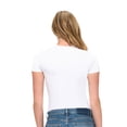 thumbnail image 6 of Natural Uniforms Womens Buttery Soft, Super Stretch Y2K Long Sleeve Baby Tee Crop Top (White, X-Small), 6 of 6