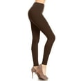 thumbnail image 2 of Women's Solid Color Basic Soft Comfy Elastic Waistband High Waist Leggings, 2 of 4