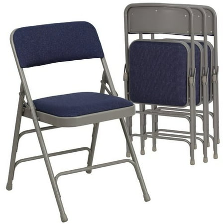 Hercules Hinged Fabric Padded Folding Chair 4 Pack Navy Blue Hercules Hinged Fabric Padded Folding Chair 4 Pack Navy Blue