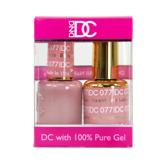 DND - DC Duo Soak off Gel & Matching nail polish - Strawberry Latte #077