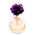 thumbnail image 2 of facefd Rose In Glass Dome Wooden Base Led Flower Lamps Purple, 2 of 5