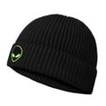 thumbnail image 5 of Dalix Alien Fisherman Beanie Hat Winter Knit Cuffed Watch Cap Mens in Black, 5 of 5