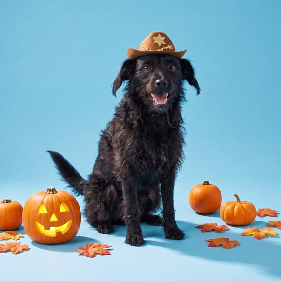 Vibrant Life Halloween Cowboy Hat Costume for Dogs and Cats, Brown, XS/S